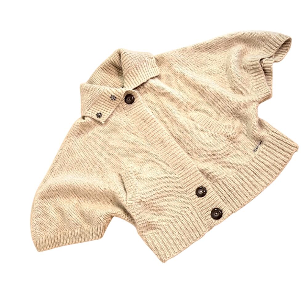 Element Womens L Beige Mohair ( & More) Sweater Cape Poncho Buttoned Nice Warm